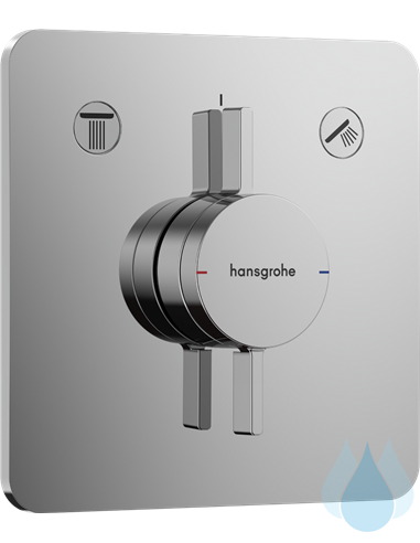 Podometna armatura za tuš DuoTurn Q Hansgrohe z dvema izlivoma-pokrivna plošča