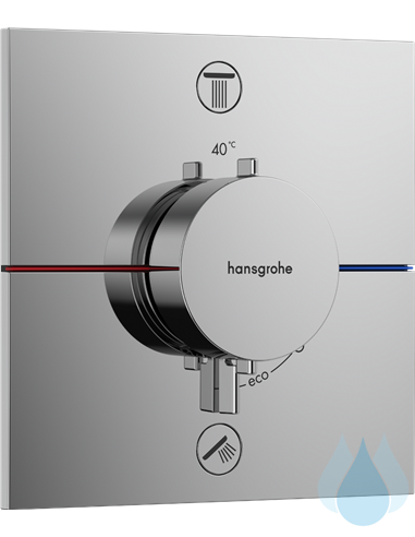 ShowerSelect Comfort E podometna termostatska armatura za tuš Hansgrohe z dvema izlivoma - pokrivna plošča