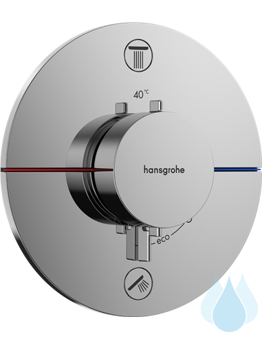 ShowerSelect Comfort S podometna termostatska armatura za tuš Hansgrohe z dvema izlivoma - pokrivna plošča