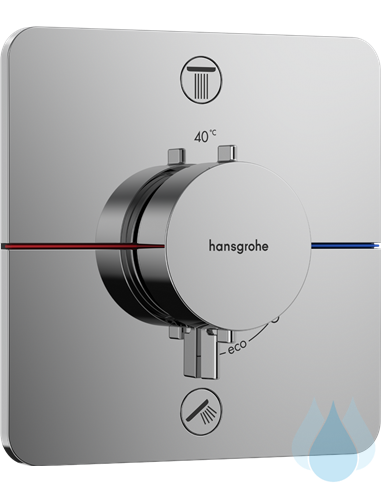 ShowerSelect Comfort Q podometna termostatska armatura za tuš Hansgrohe z dvema izlivoma - pokrivna plošča